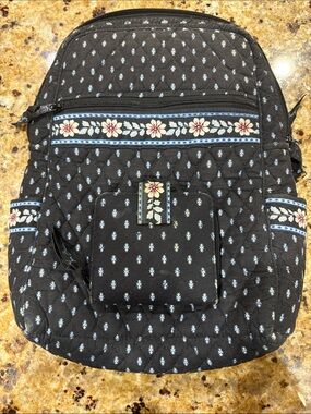 Vera Bradley Quilted Blue Plaid Interior Backpack with matching wallet